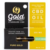 Gold Standard - CBD Vape Cartridge - 225mg strength - Sour Diesel